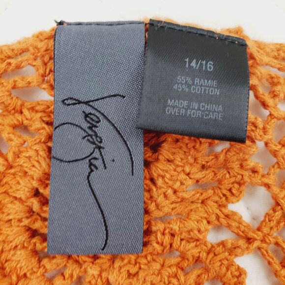 Vevekia Crochet Women's 14/16 Orange Jacket / Cover Fall Flare Design Stylish - Picture 5 of 9